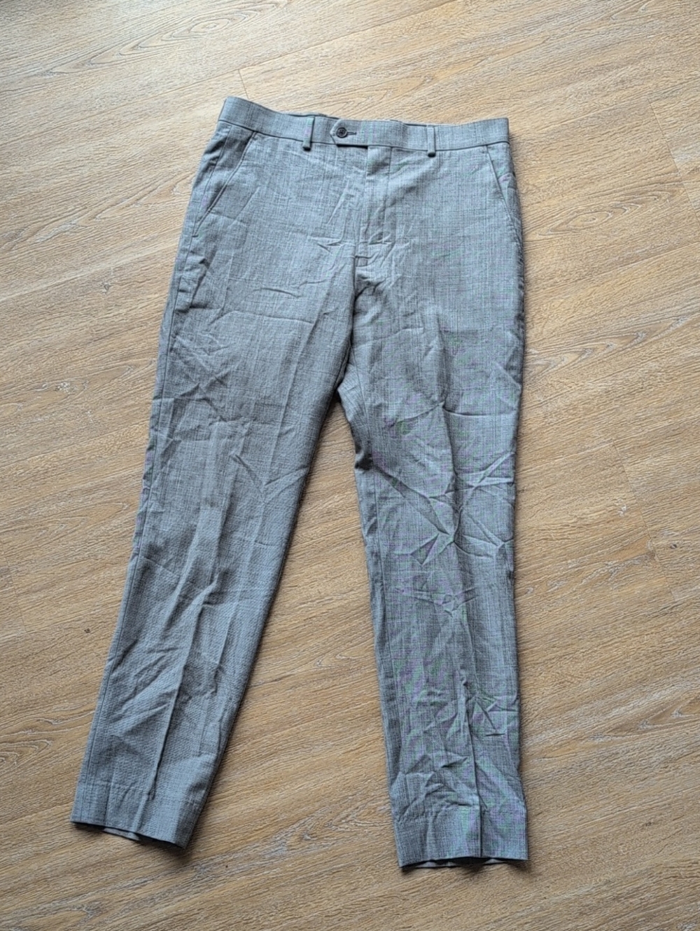 Ralph Lauren Wool Blend Light Gray Men's Dress Pants, 31w×32l
